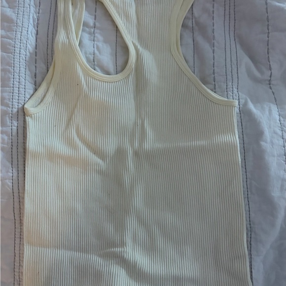 Zara Light Cream Ribbed Tank Top - Picture 2 of 3